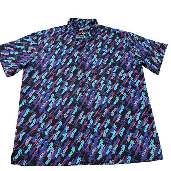 Retro Rifle The Livery Gun Men's Button Down Shirt Short Sleeve 3XL